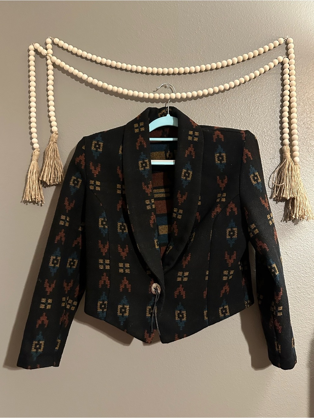 VTG Mixed Blues Western-style Cropped Blazer